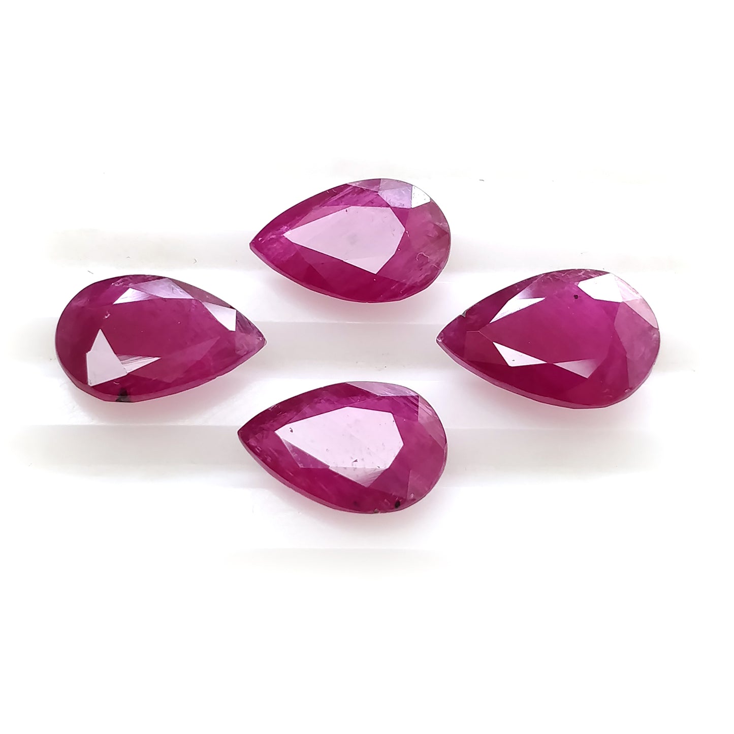 Ruby Gemstone Normal Cut : 14.30cts Natural Untreated Unheated Red Ruby Pear Shape 12*8mm - 13*9mm 4pcs