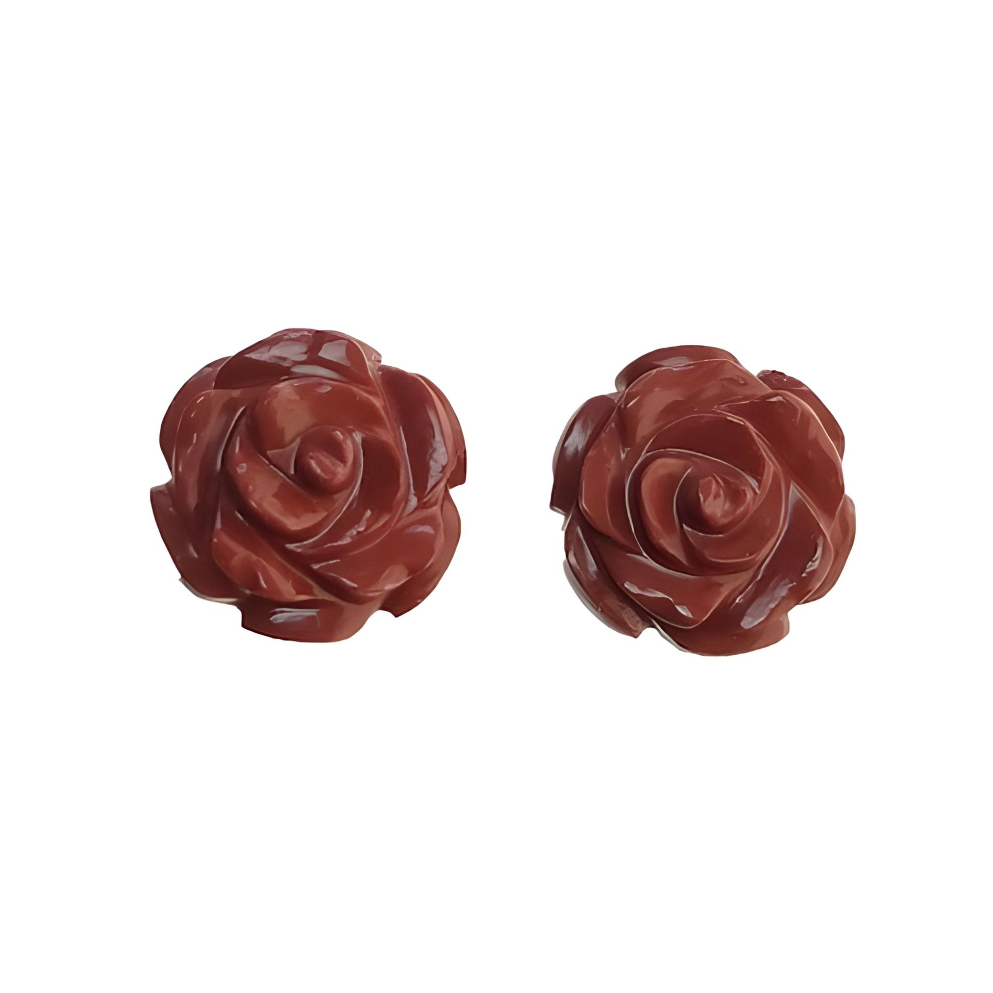 Jasper Rose Flower Round Shape Carving