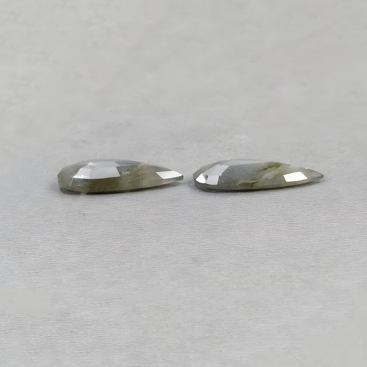 25.20cts Labradorite Gemstone Natural Untreated Checker Cut Pear Shape Pair