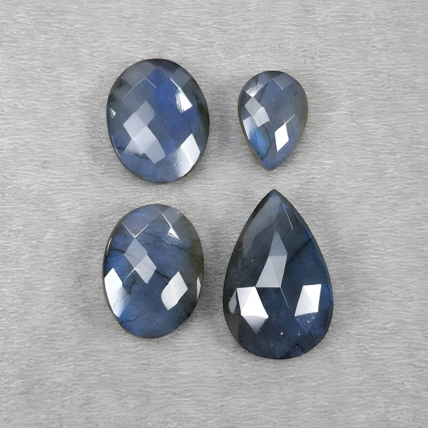 labradorite checker cut gemstone