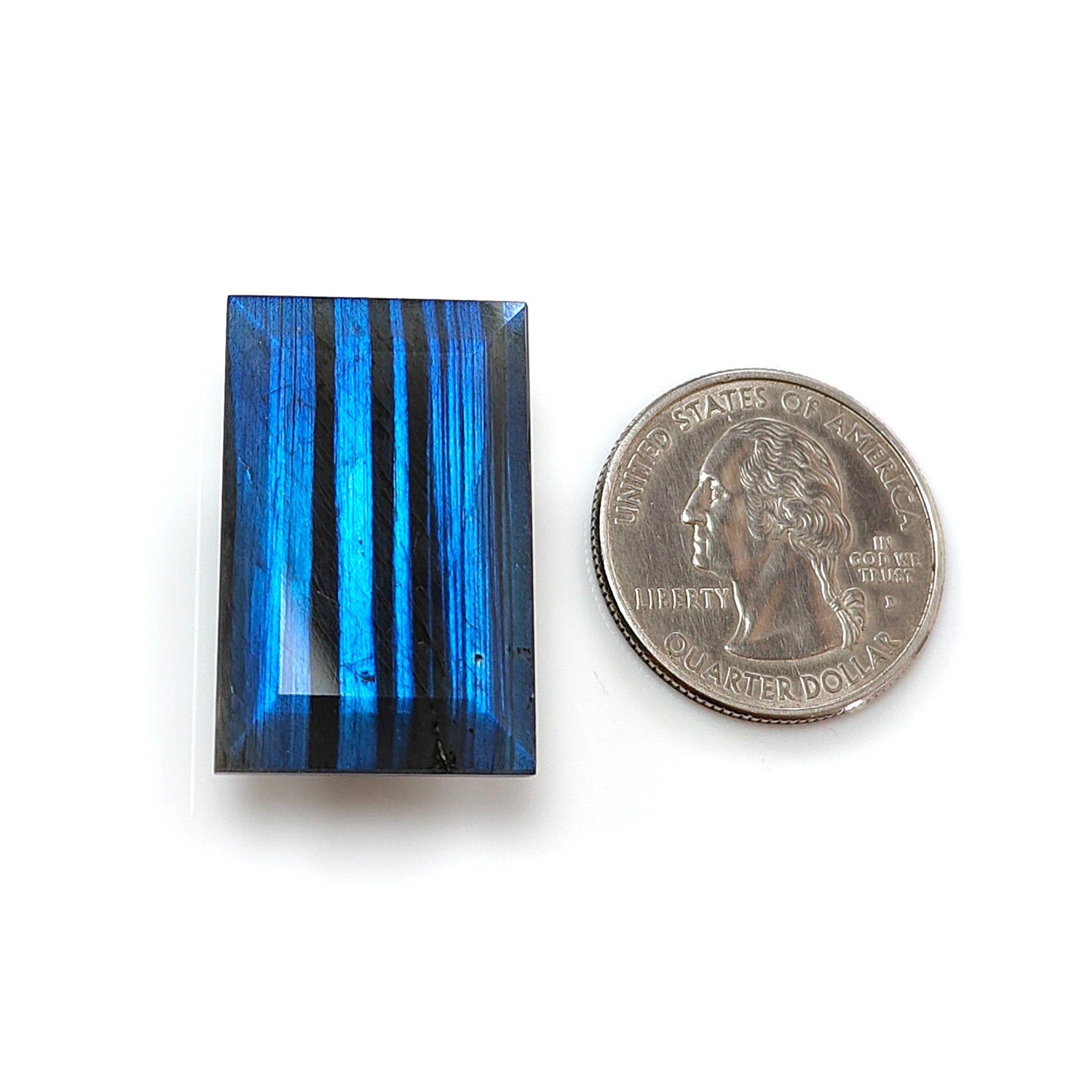 拉长石长方形刻面切割 