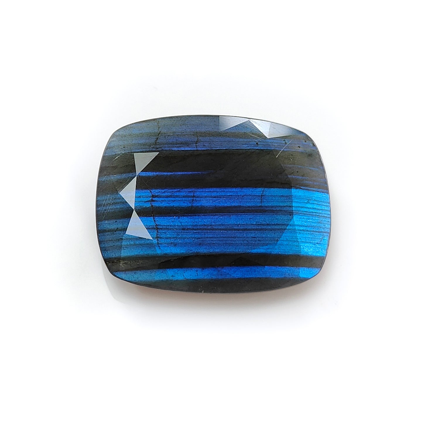 68.20cts Natural Untreated Faceted Blue Labradorite Cushion Shape 1pc For Jewelry 34*27mm