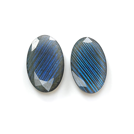 Blue Labradorite Oval Faceted Cut