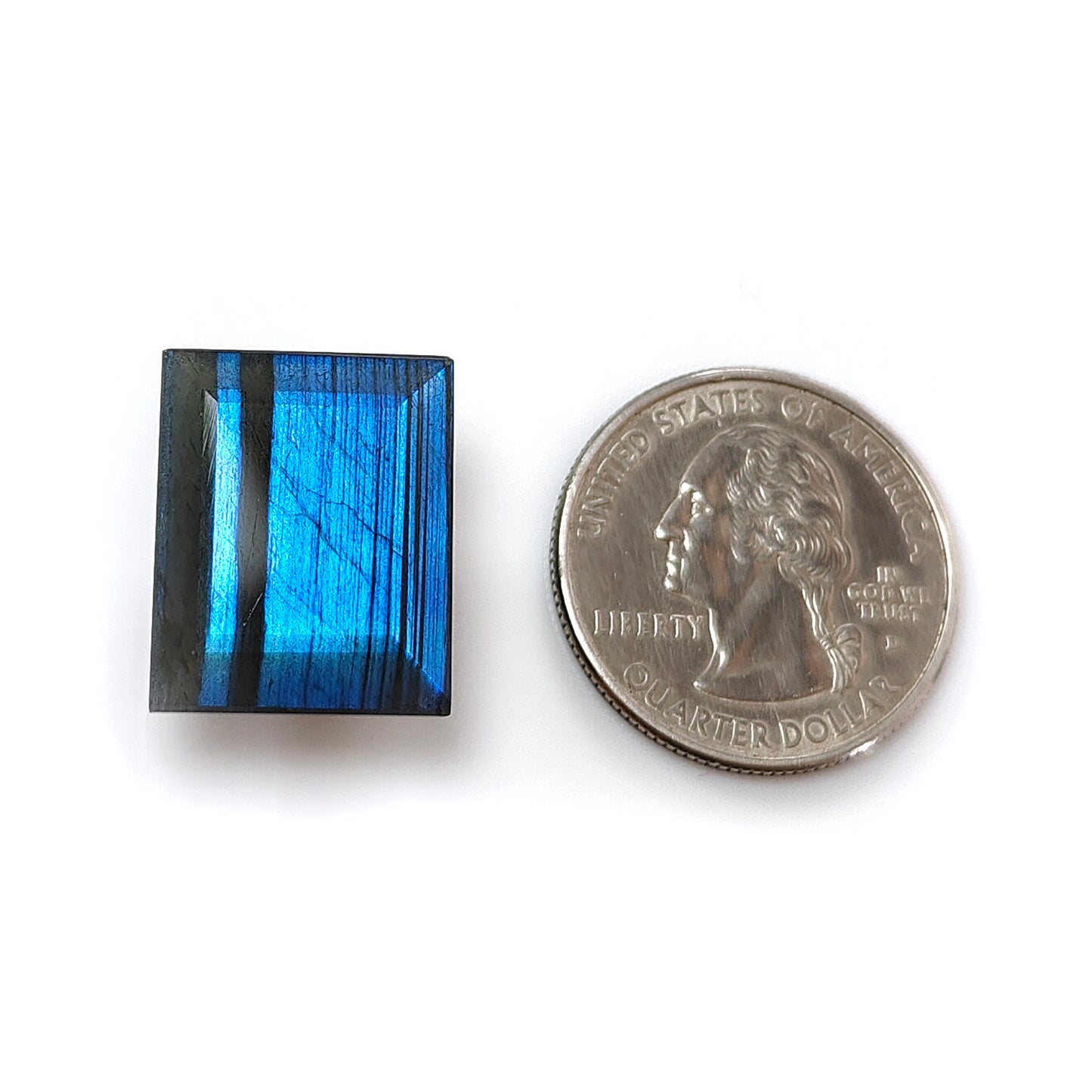 22.40cts Blue Labradorite Fancy Cut Natural Untreated Baguette Shape 1pc 20*16mm