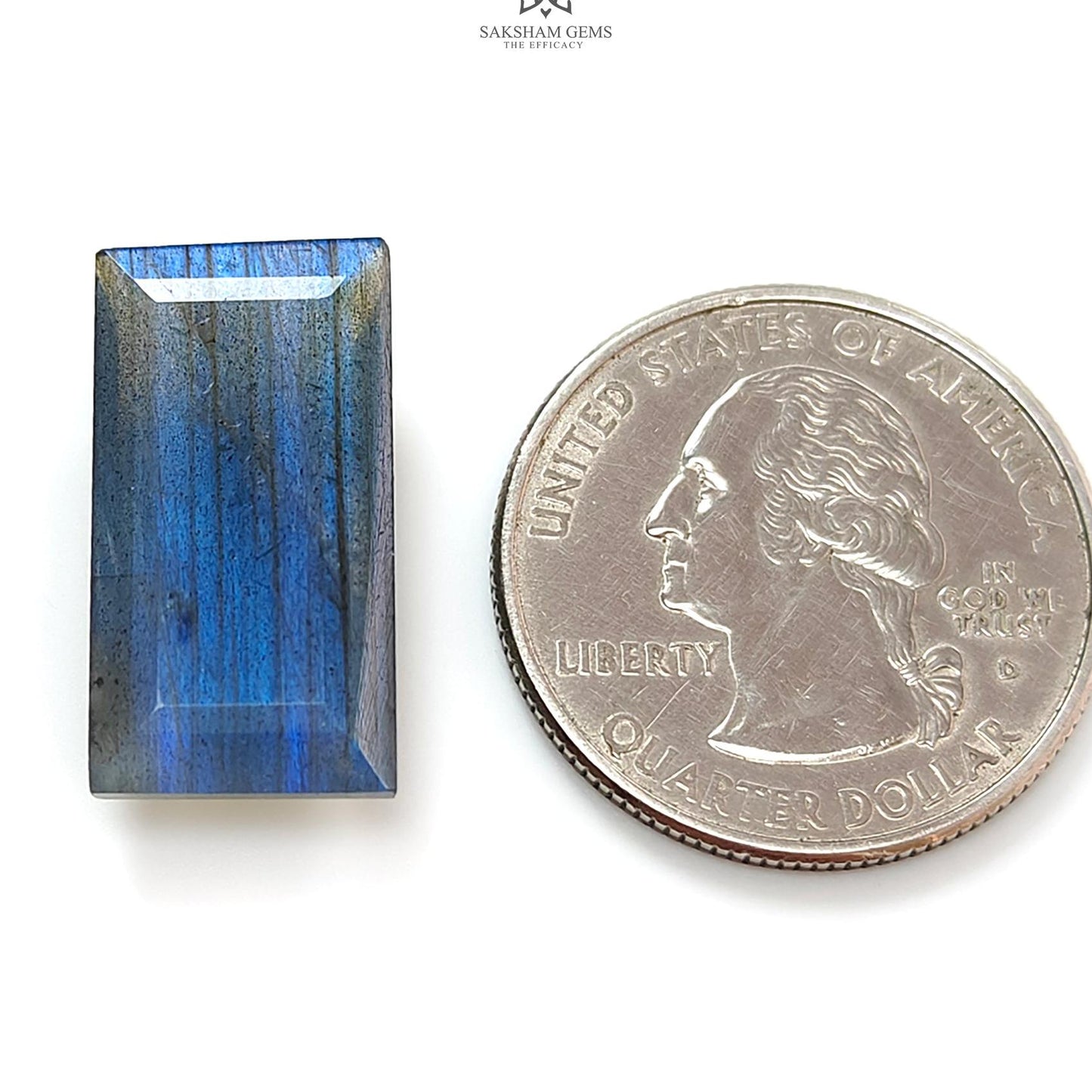 Rainbow Flashing Labradorite Fancy Cut: 13.70cts Natural Untreated Unheated Blue Labradorite Baguette Shape 1pc For Jewelry 22*11mm