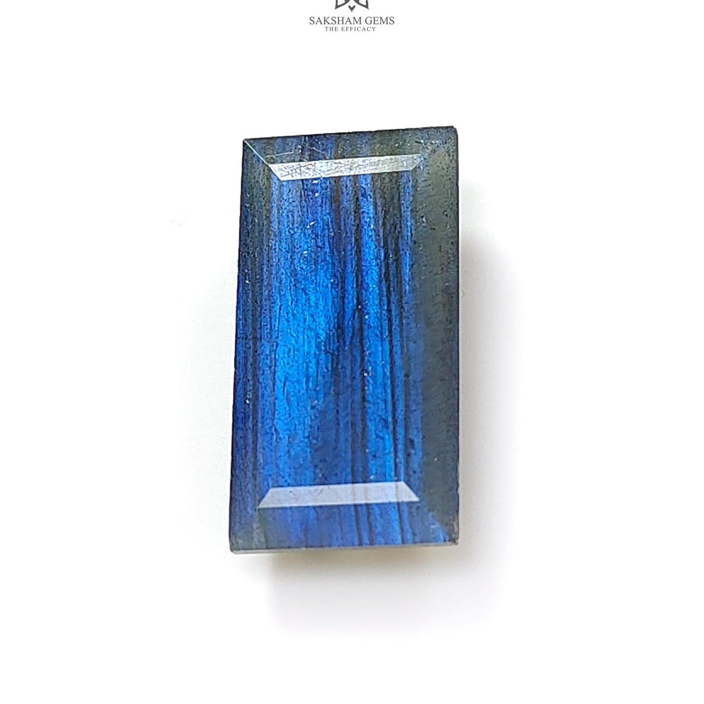 Labradorite Cabochon Fancy Cut : 17.60cts Natural Untreated Unheated Blue Labradorite  Baguette Shape 1pc For Jewelry 24*12mm