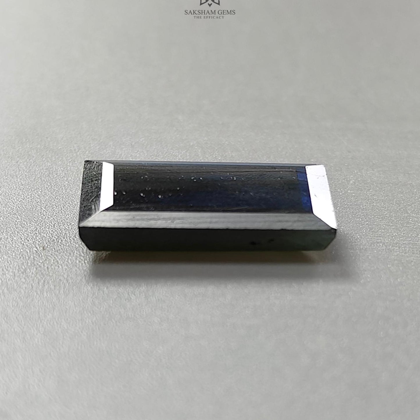 Labradorite Cabochon Fancy Cut : 17.60cts Natural Untreated Unheated Blue Labradorite  Baguette Shape 1pc For Jewelry 24*12mm