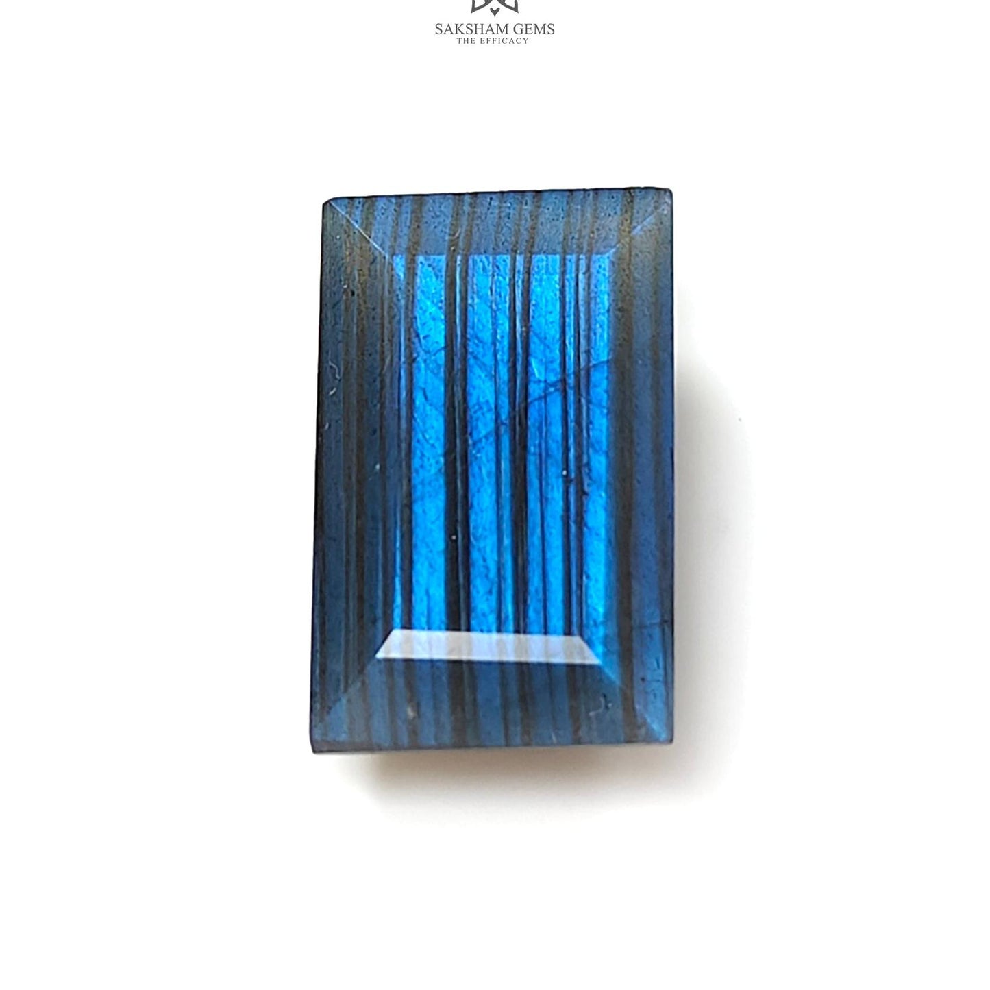 Labradorite Cabochon Fancy Cut : 19.50cts Natural Untreated Unheated Blue Labradorite Baguette Shape 1pc For Jewelry 23*14mm