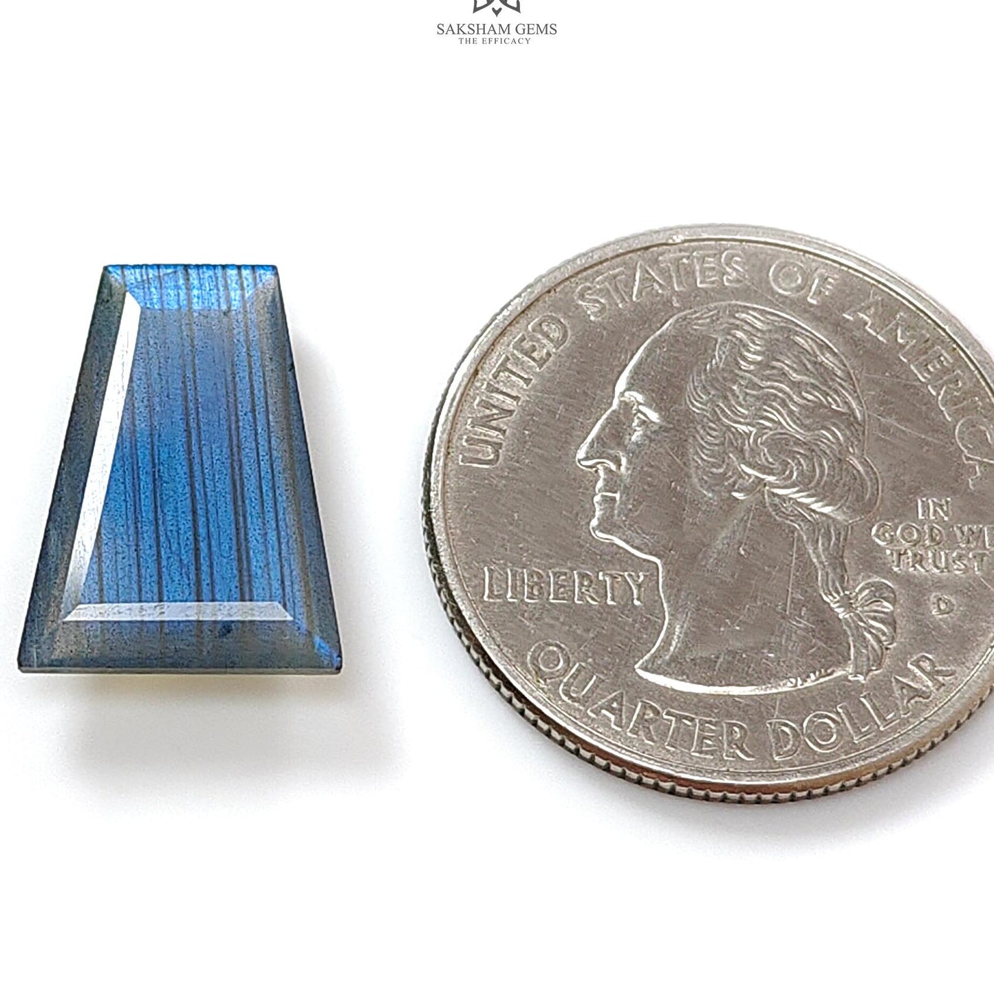 Rainbow Flashing Labradorite Fancy Cut: 6.20cts Natural Untreated Unheated Blue Labradorite Trapezium Shape 1pc For Jewelry 17*12mm