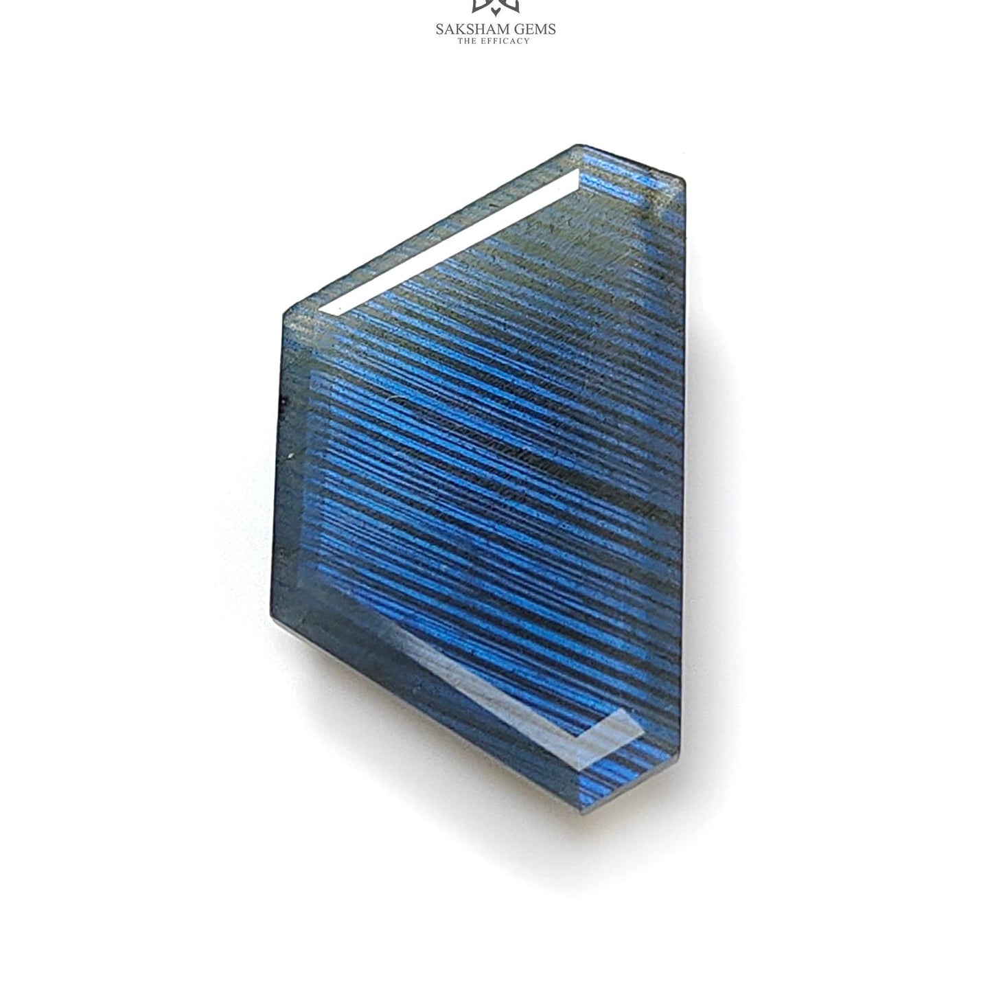 Labradorite Cabochon Fancy Cut : 23.30cts Natural Untreated Unheated Blue Labradorite Trapezium Shape 1pc For Jewelry 31*18mm