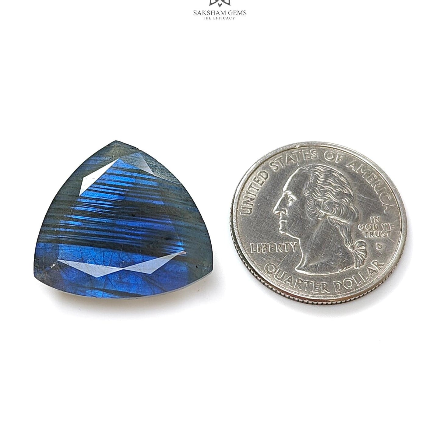 Labradorite Cabochon Fancy Cut : 27.00cts Natural Untreated Unheated Blue Labradorite Triangle Shape 1pc For Jewelry 23mm