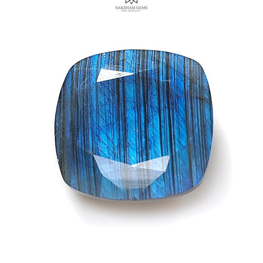 Labradorite Cabochon Fancy Cut : 29.00cts Natural Untreated Unheated Blue Labradorite Cushion Shape 1pc For Jewelry 22mm