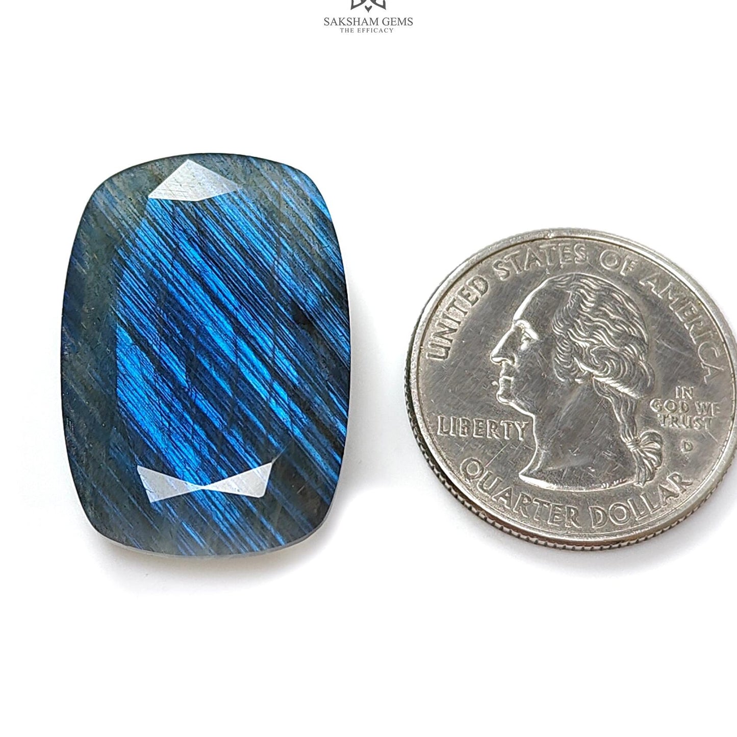 Labradorite Cabochon Fancy Cut : 26.00cts Natural Untreated Unheated Blue Labradorite Cushion Shape 1pc For Jewelry 26*18mm