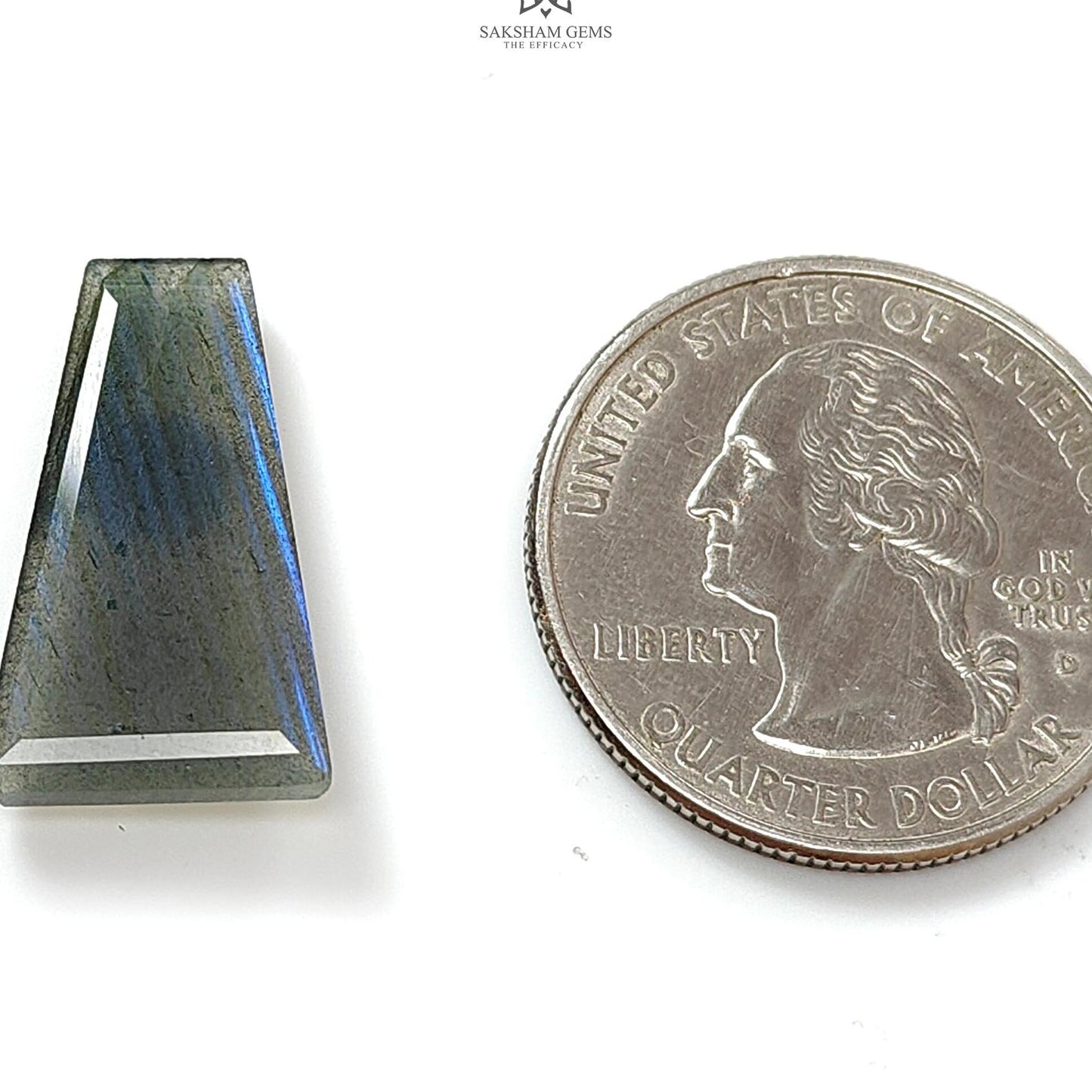 Rainbow Flashing Labradorite Fancy Cut: 7.20cts Natural Untreated Unheated Blue Labradorite Trapezium Shape 1pc For Jewelry 21*12mm