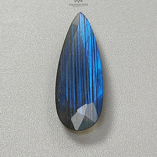 Rainbow Flashing Labradorite Fancy Cut: 7.60cts Natural Untreated Unheated Blue Labradorite Pear Shape 1pc For Jewelry 29*10mm