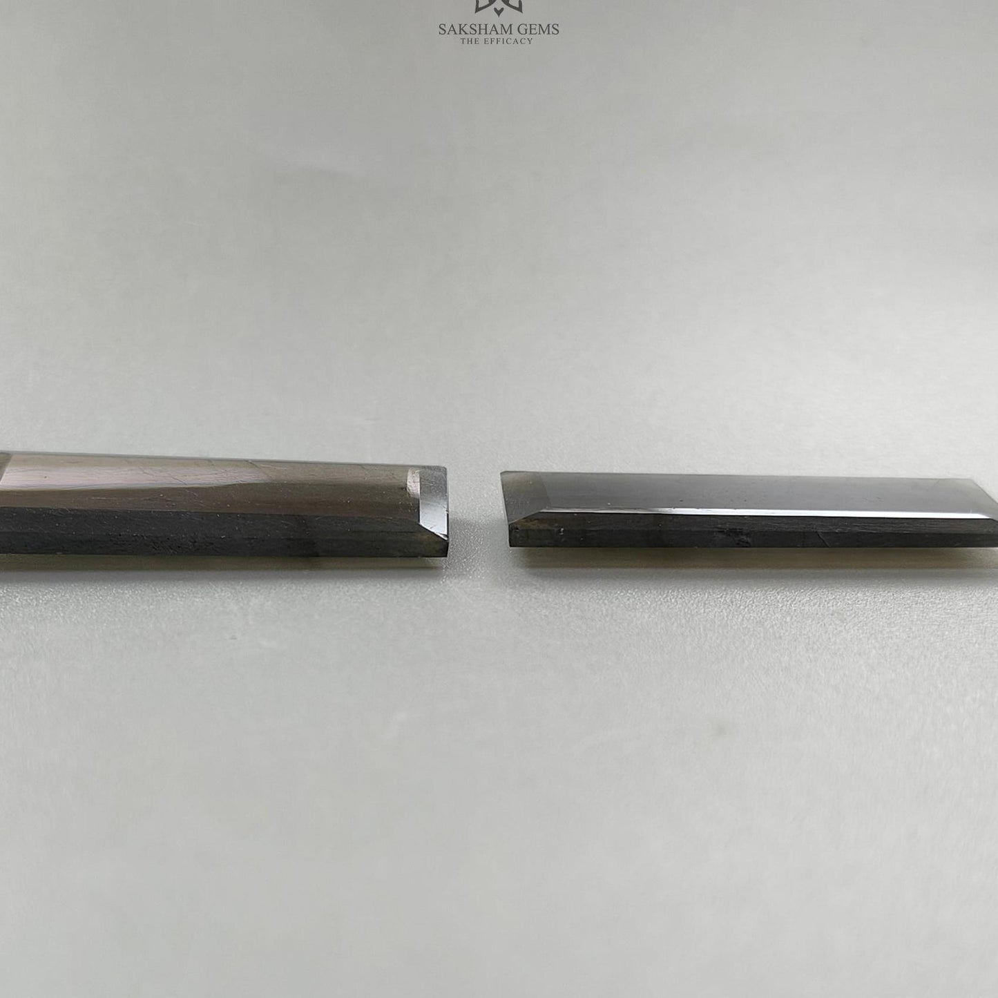 Labradorite Cabochon Fancy Cut: 61.50cts Natural Untreated Unheated Blue Labradorite Baguette Shape 41*17mm Pair For Jewelry