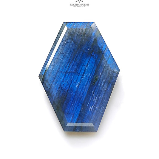 Labradorite Cabochon Fancy Cut: 45.00cts Natural Untreated Unheated Blue Labradorite Uneven Shape 1pc For Jewelry 39*26mm