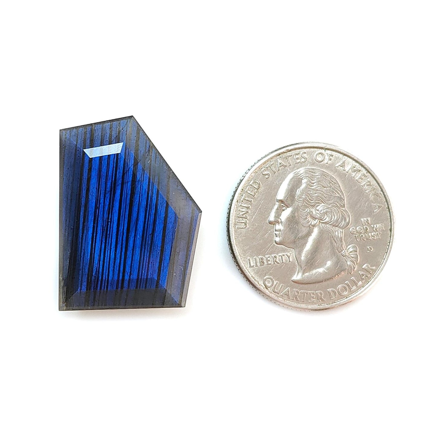 Labradorite Gemstone Faceted Cut: 26.70cts Natural Untreated Unheated Blue Labradorite Fancy Shape 1pc For Jewelry 27*20mm