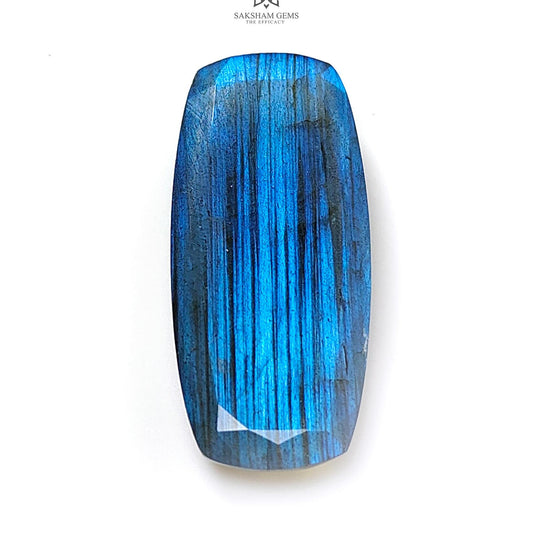 Labradorite Cabochon Fancy Cut: 50.70cts Natural Untreated Unheated Blue Labradorite Baguette Shape 1pc For Jewelry 42*19mm