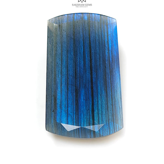 Labradorite Cabochon Fancy Cut: 78.20cts Natural Untreated Unheated Blue Labradorite Baguette Shape 1pc For Jewelry 46*24mm