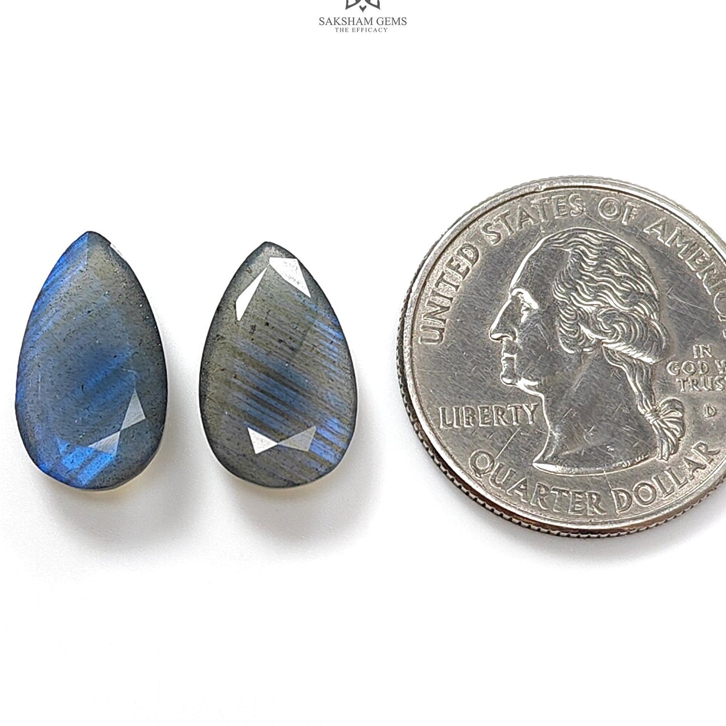 Labradorite Cabochon Fancy Cut: 8.80cts Natural Untreated Unheated Blue Labradorite Pear Shape 2pcs For Jewelry 16*10mm - 17*10mm