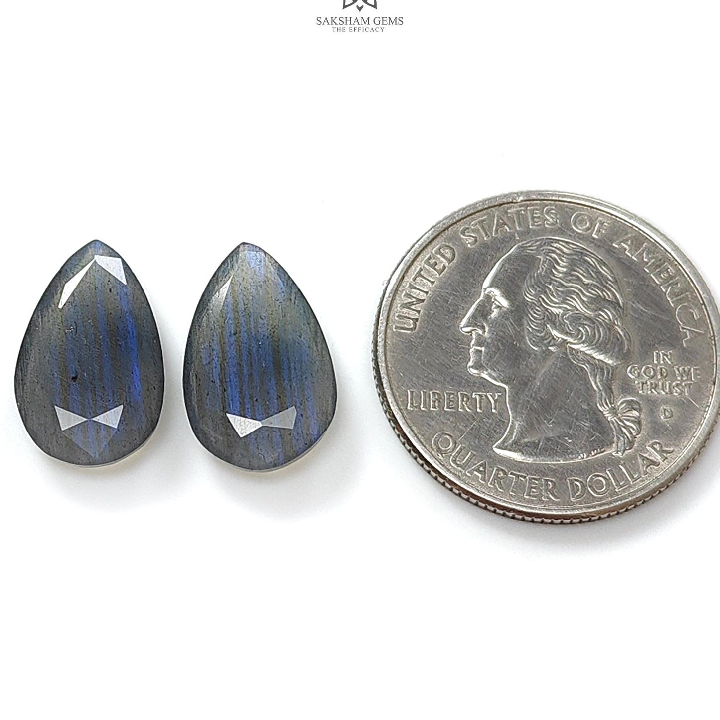 Labradorite Cabochon Fancy Cut: 9.00cts Natural Untreated Unheated Blue Labradorite Pear Shape 17*10mm Pair For Jewelry