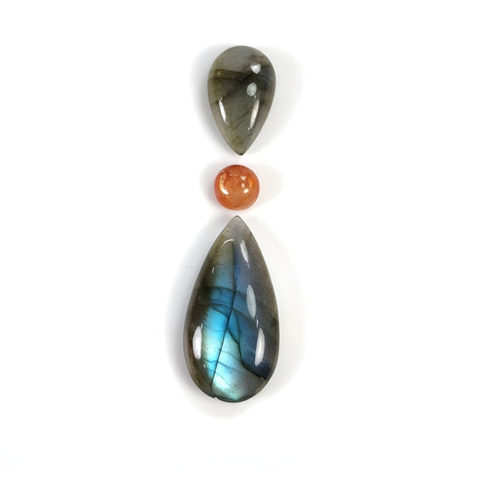 labradorite, sunstone cabochon gemstone