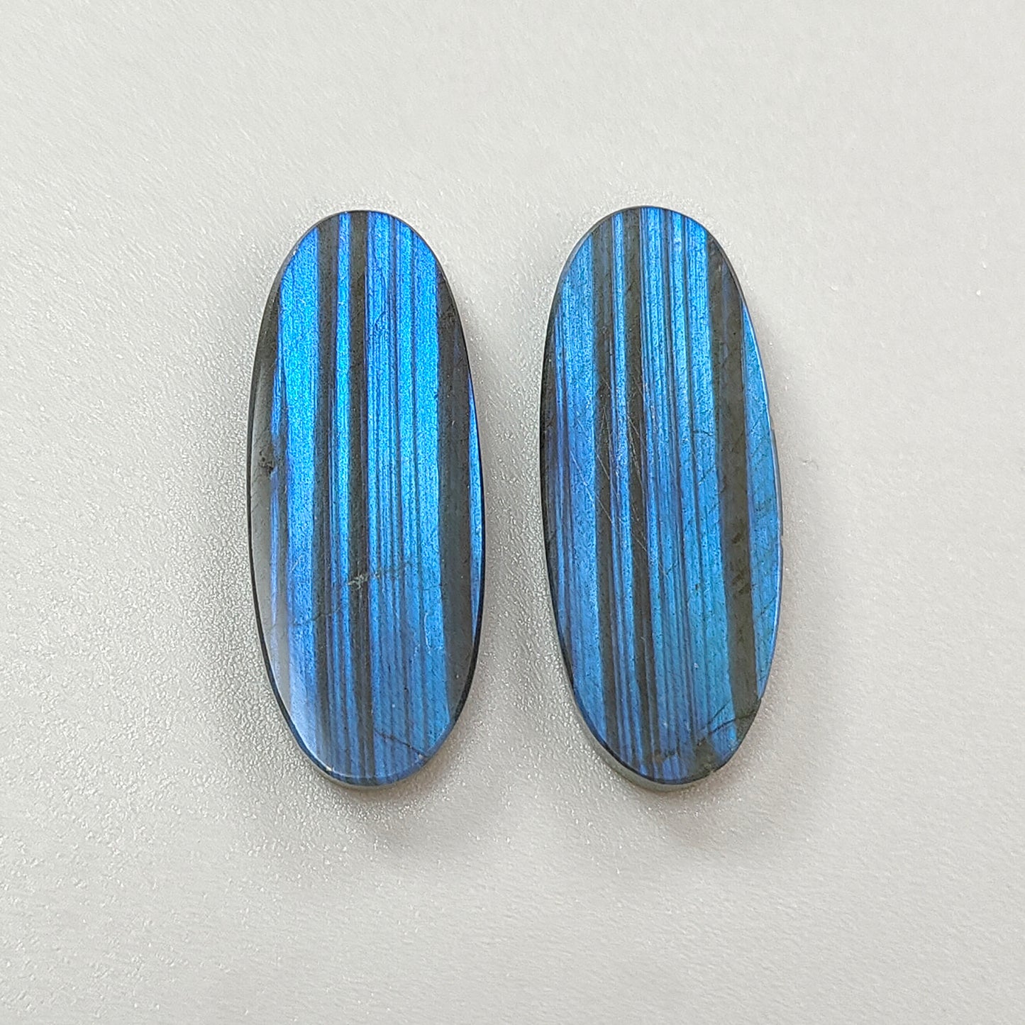 41.40cts Natural Labradorite Gemstone Flat Slices Bi-Color Oval Shape Pair