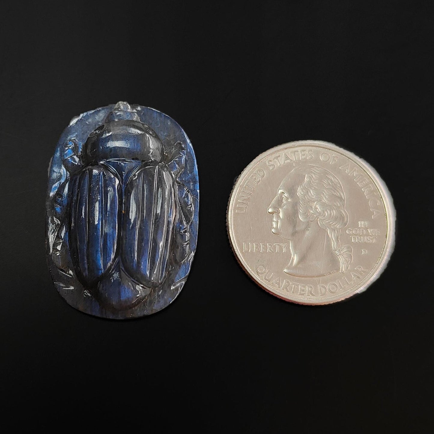 Labradorite Gemstone Carving : Natural Untreated Unheated Labradorite Hand Carved Scarabs 1pcs Set