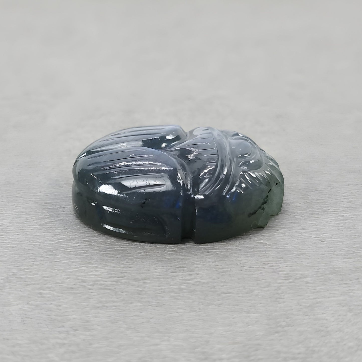 51.10cts Labradorite Gemstone Carving Natural Untreated Scarab Shape 1pc