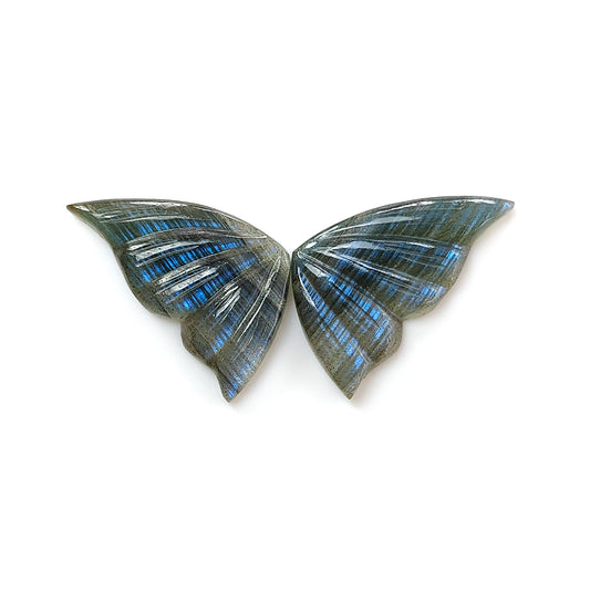 Blue Labradorite Butterfly Carving
