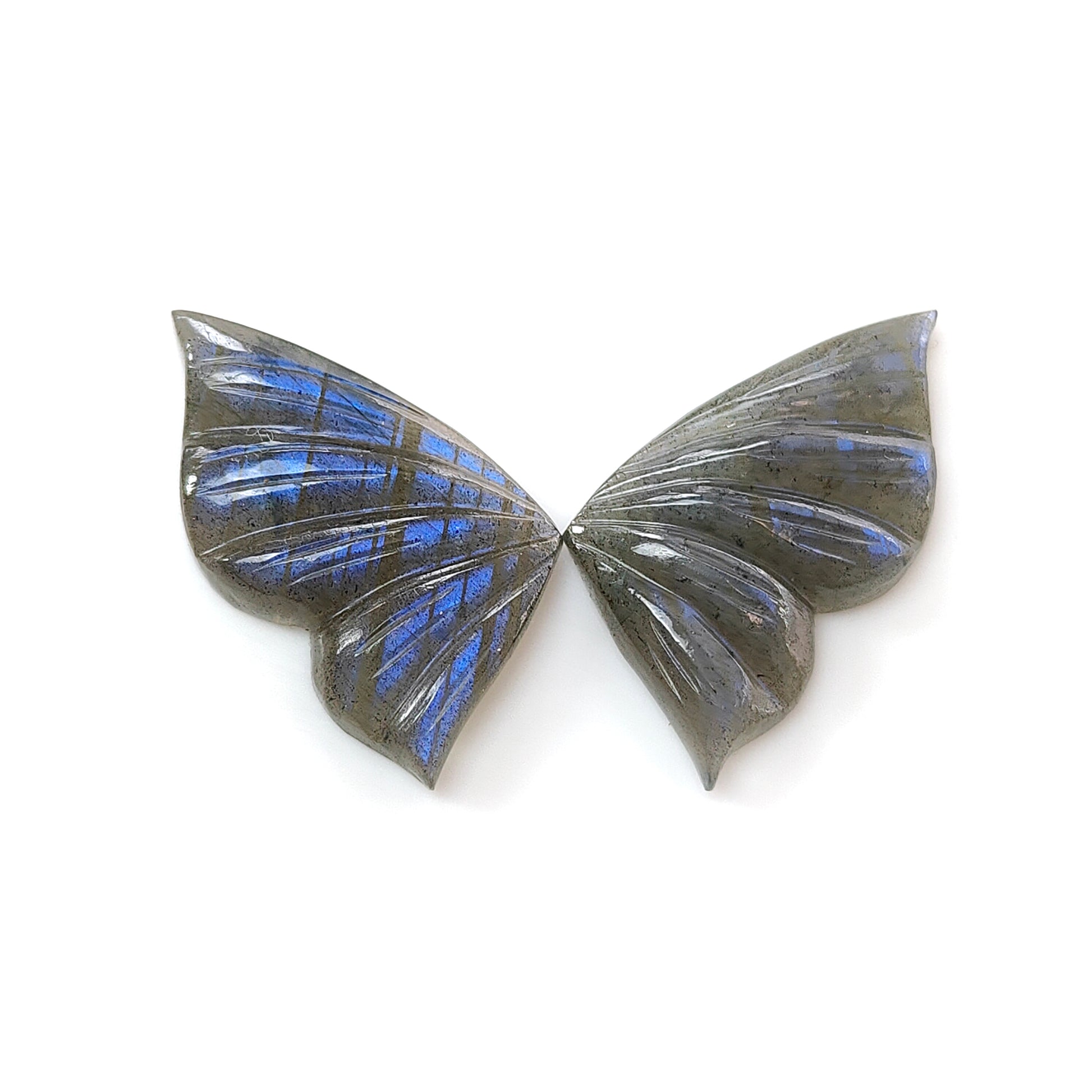 Blue Labradorite Butterfly Carving