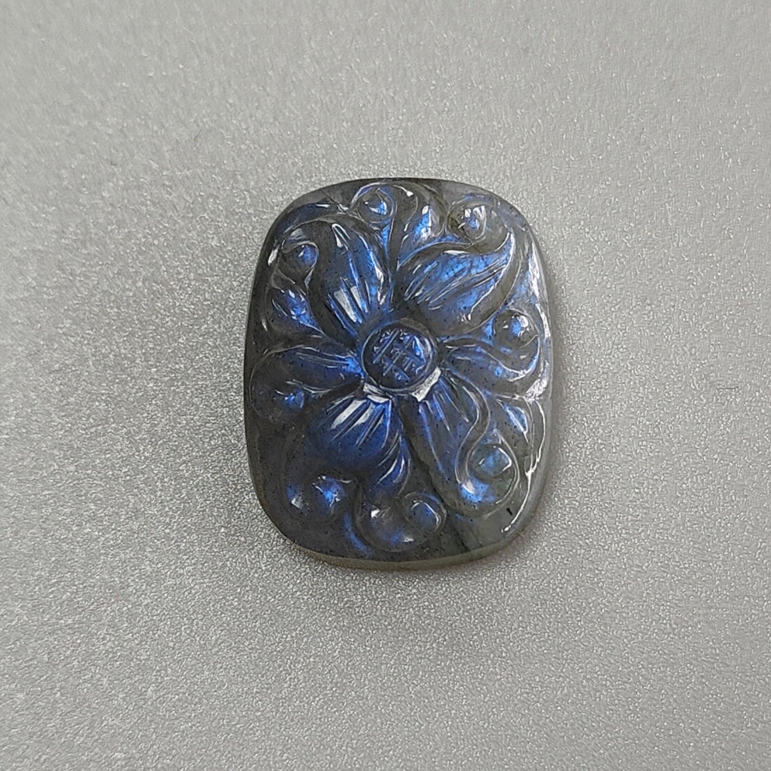 Blue Labradorite Cushion Carving