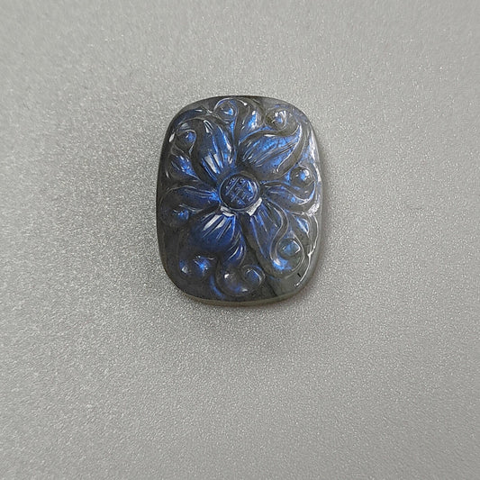 Blue Labradorite Cushion Carving
