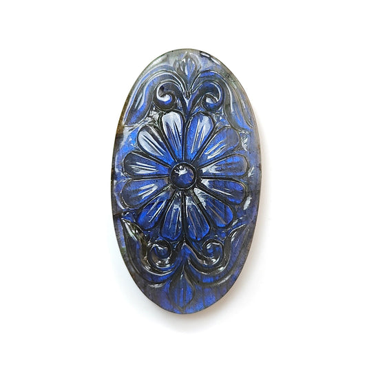 Blue Labradorite Oval Carving
