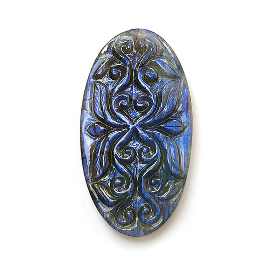 Blue Labradorite Oval Carving