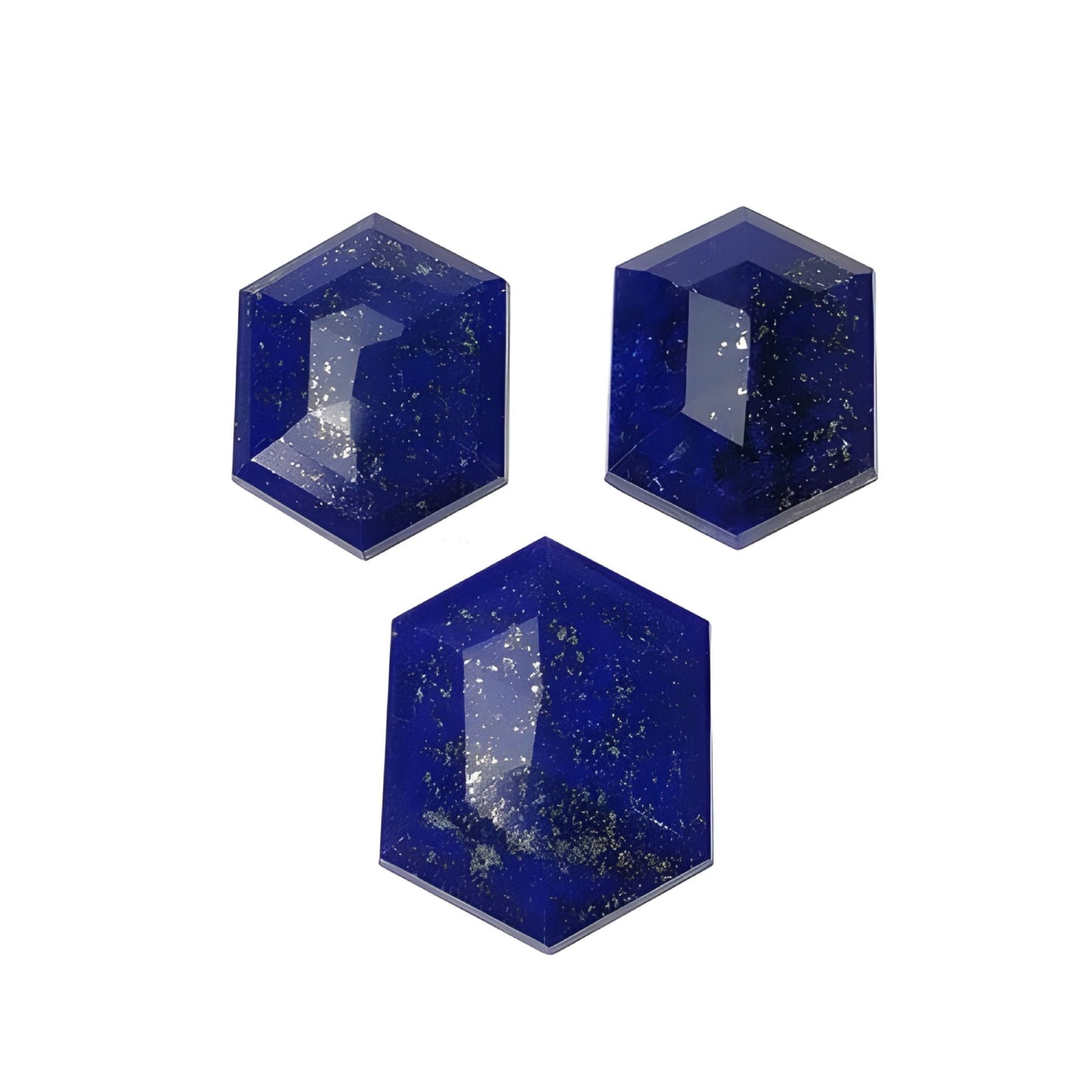 lapis lazuli step cut gemstone