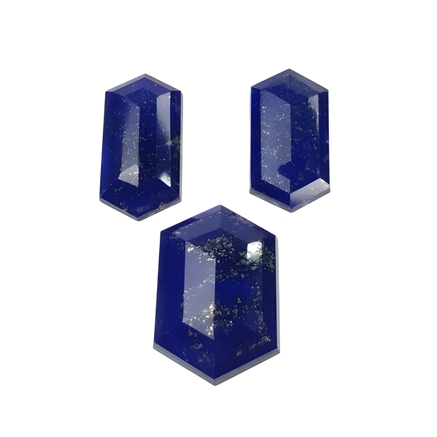 lapis lazuli hexagon shape step cut