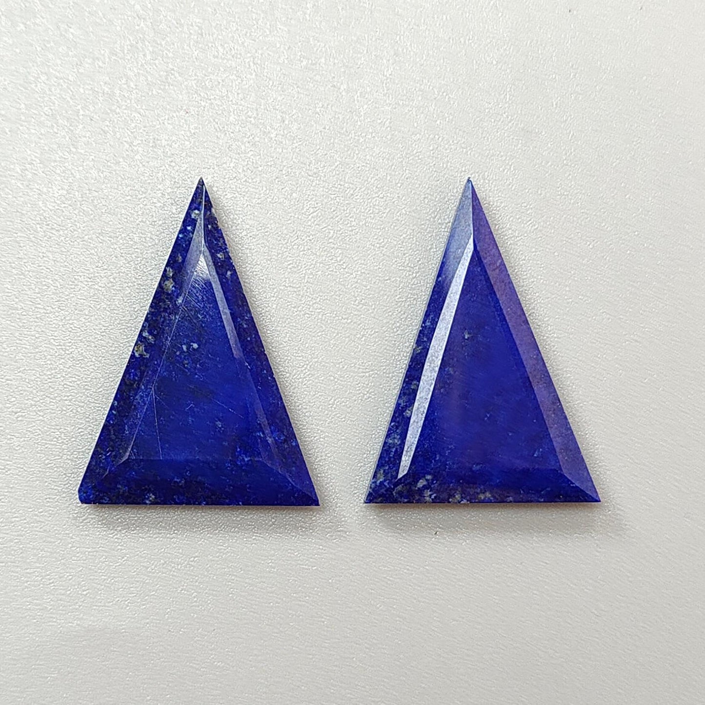 Lapis Lazuli Gemstone Faceted Cut: 23.90cts Natural Untreated Blue Lapis Lazuli Triangle Shape 29.5*22mm Pair September Birthstone