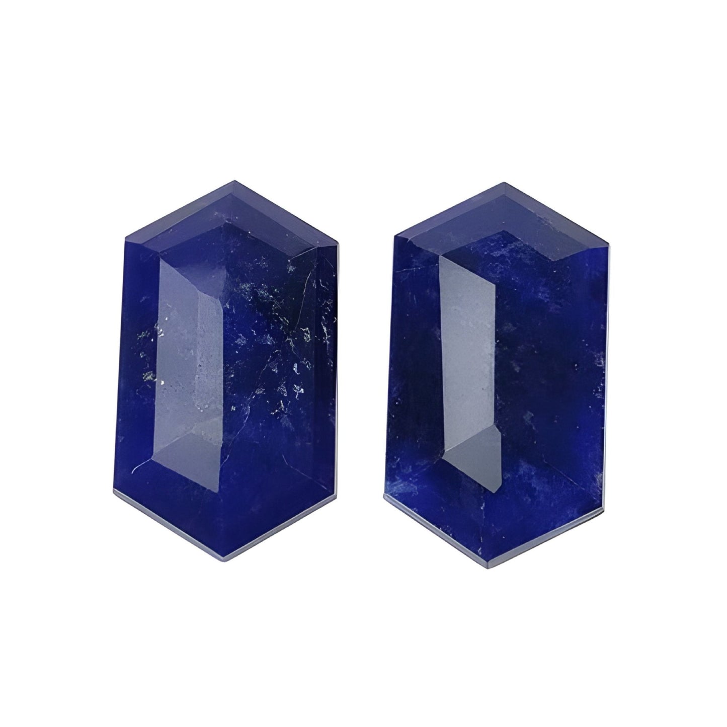 lapis lazuli step cut gemstone