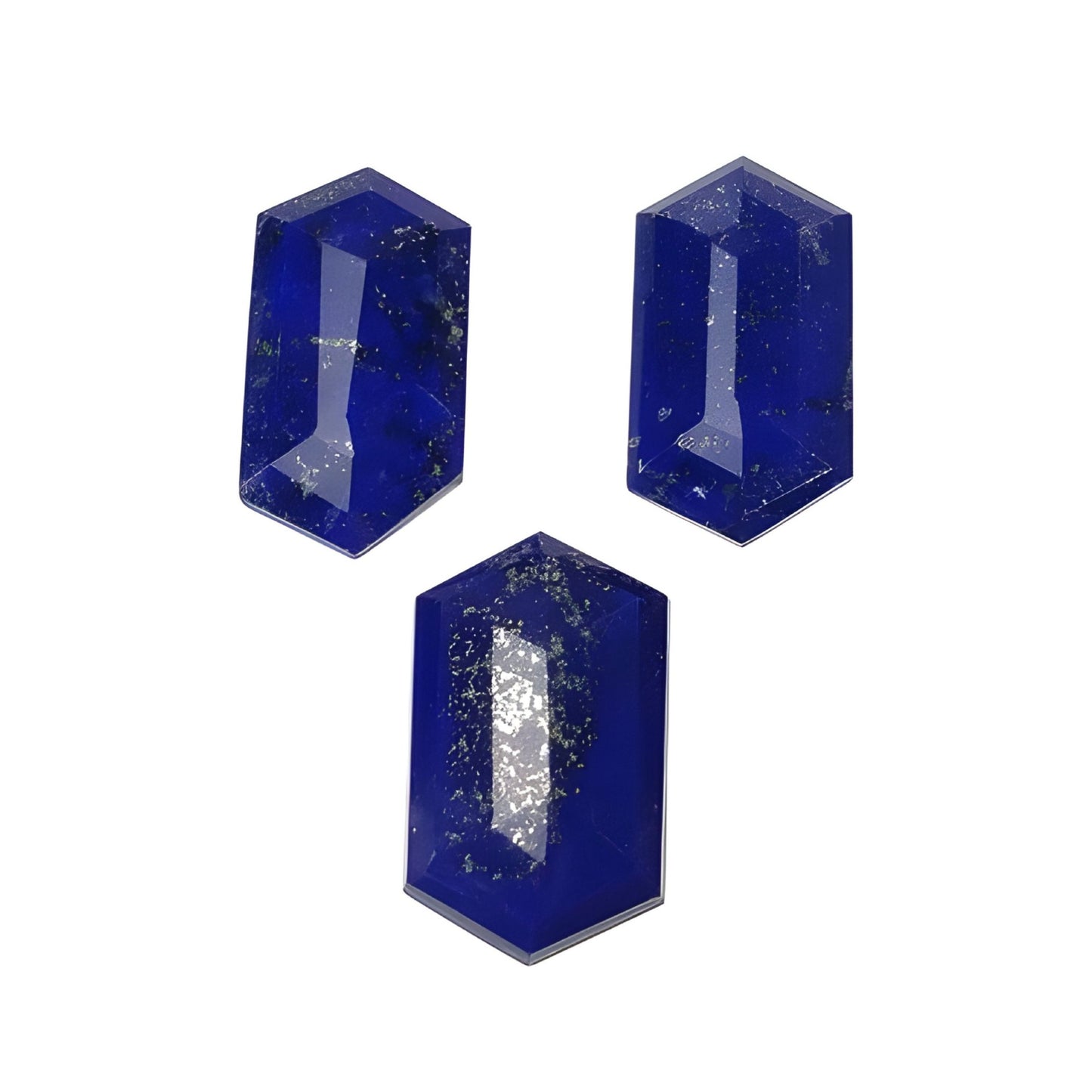 lapis lazuli step cut gemstone