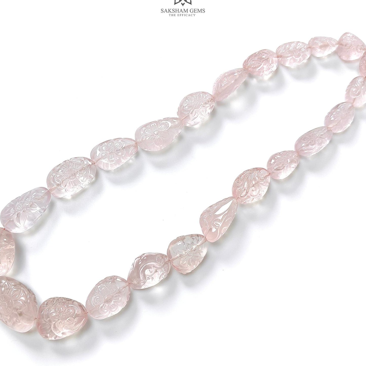Pink Rose Quartz Loose Beads: 660.00cts Natural Untreated Quartz Fancy Shape Hand Carved Beads 15.5*12.5mm - 31*22mm 20"