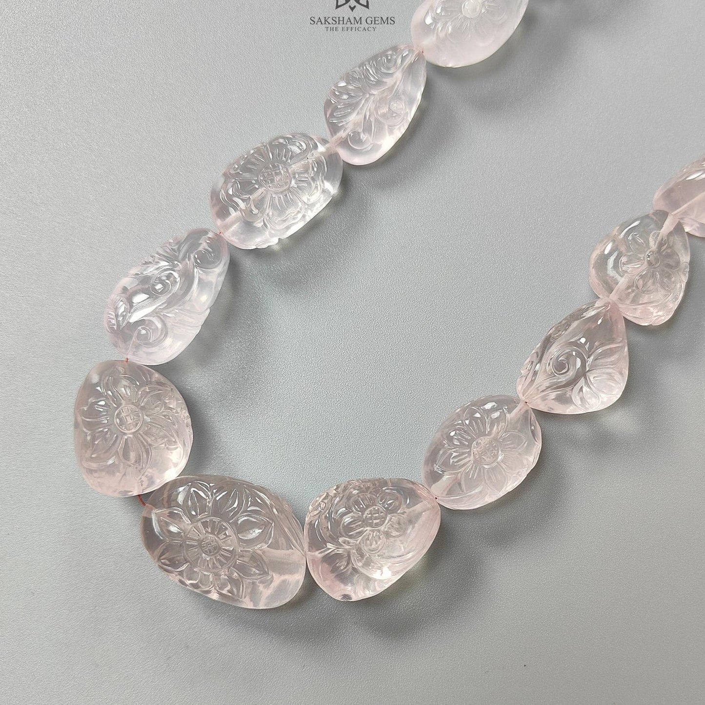 Pink Rose Quartz Loose Beads: 660.00cts Natural Untreated Quartz Fancy Shape Hand Carved Beads 15.5*12.5mm - 31*22mm 20"