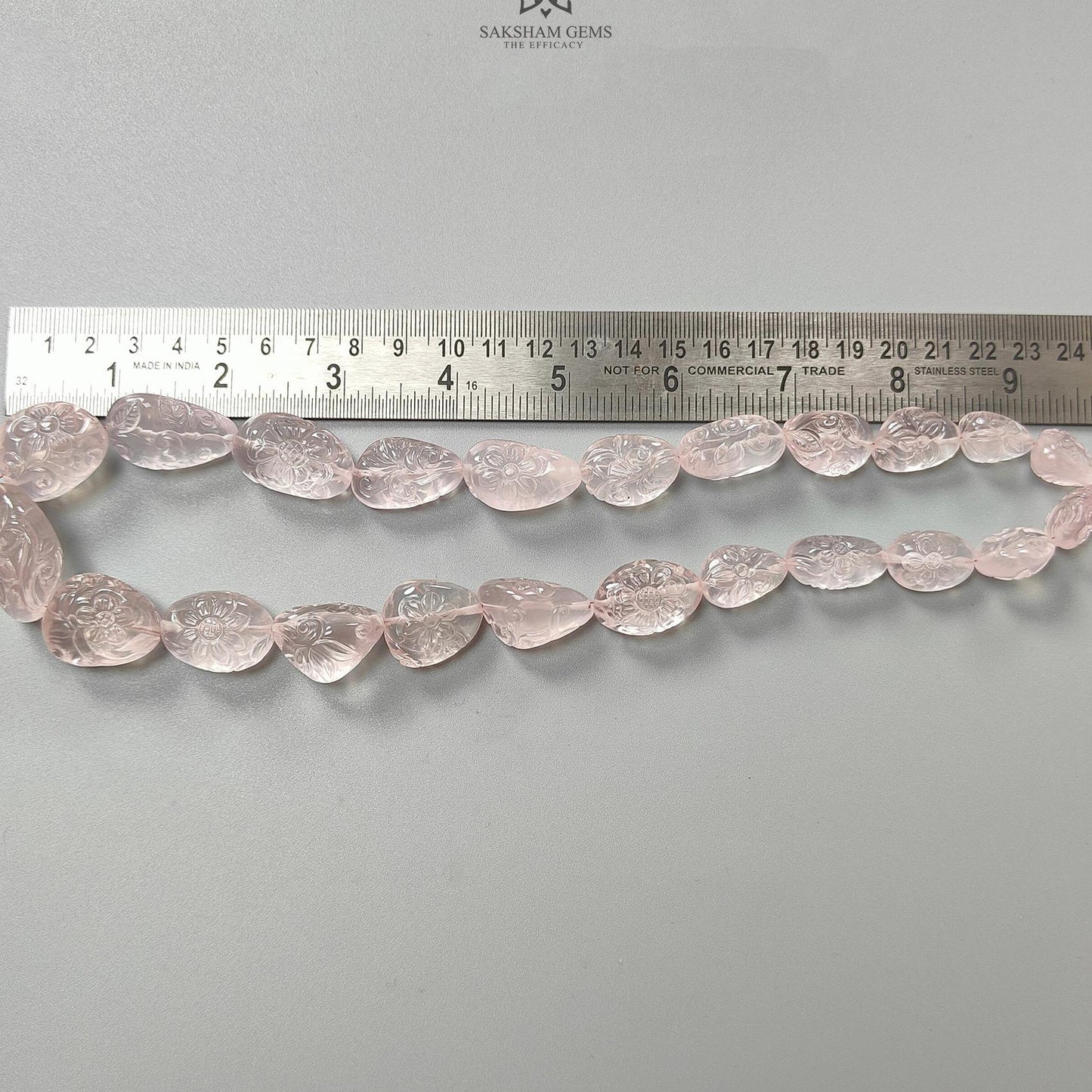 Pink Rose Quartz Loose Beads: 660.00cts Natural Untreated Quartz Fancy Shape Hand Carved Beads 15.5*12.5mm - 31*22mm 20"