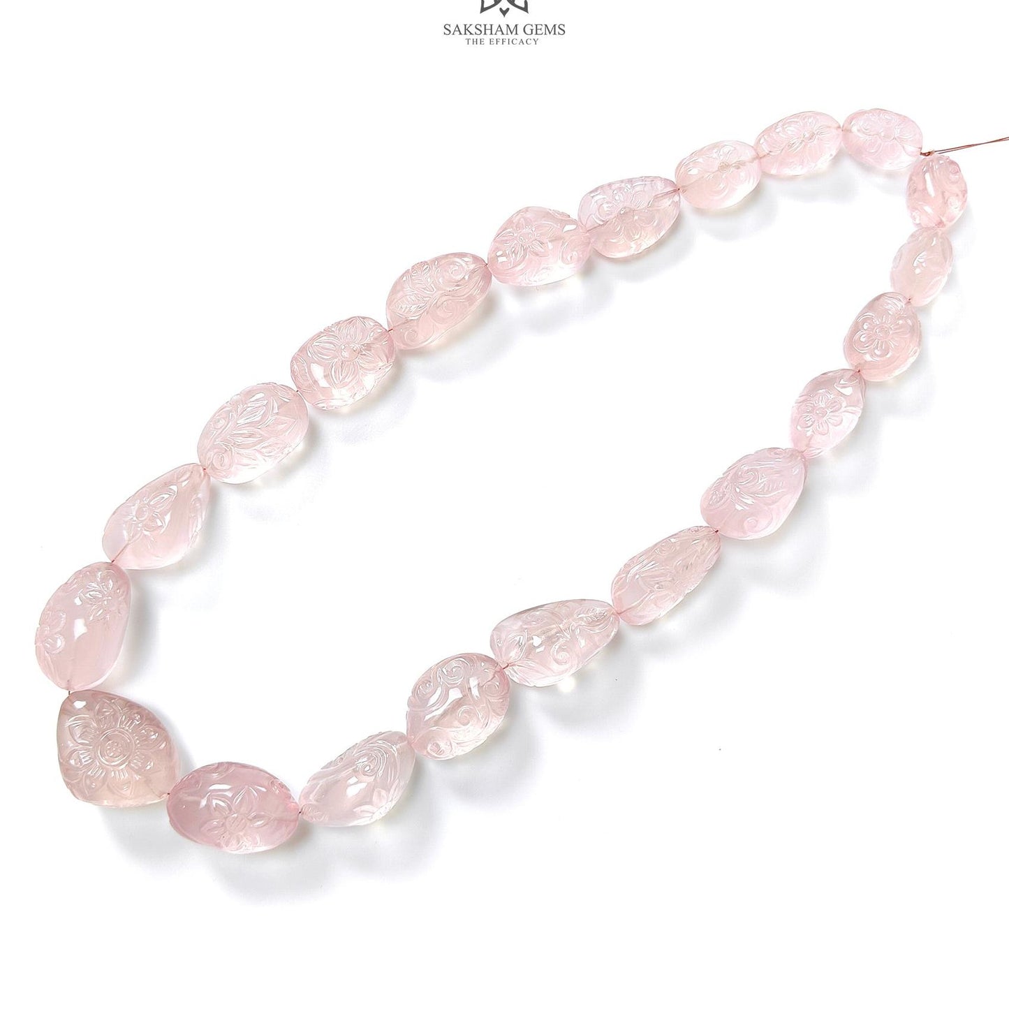 Pink Rose Quartz Loose Beads: 800.60cts Natural Untreated Quartz Fancy Shape Hand Carved Beads 17*13mm - 30.5*23mm 20"