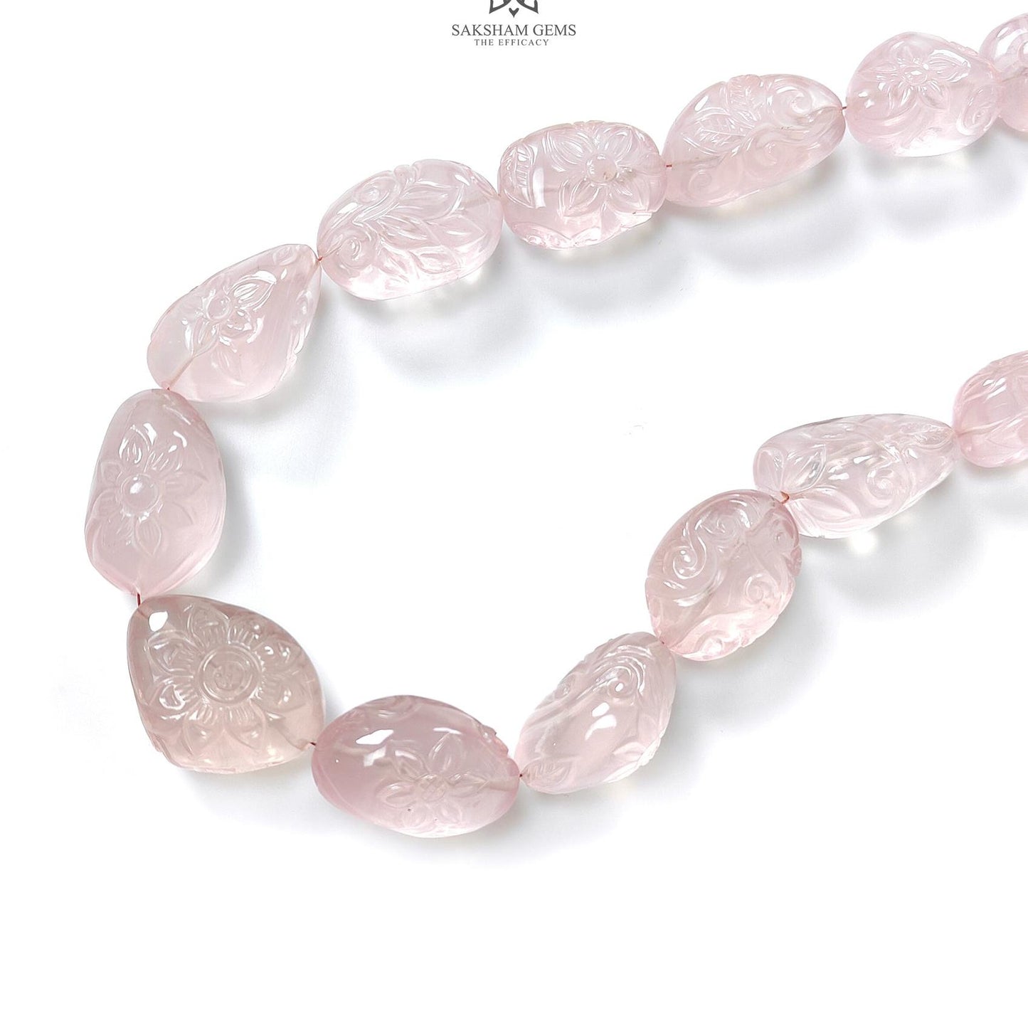 Pink Rose Quartz Loose Beads: 800.60cts Natural Untreated Quartz Fancy Shape Hand Carved Beads 17*13mm - 30.5*23mm 20"