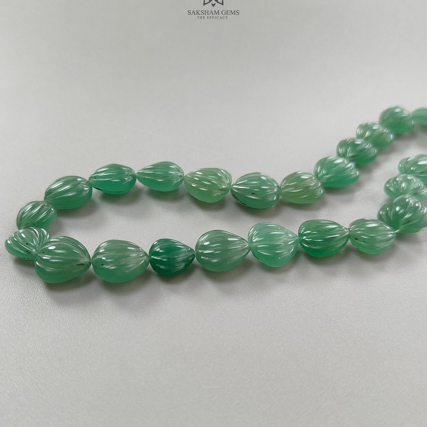 Green Quartz Carving Loose Beads: 164.60cts Natural Untreated Quartz Gemstone Heart Shape Both Side Hand Carved For Jewelry 10mm - 12mm 15"