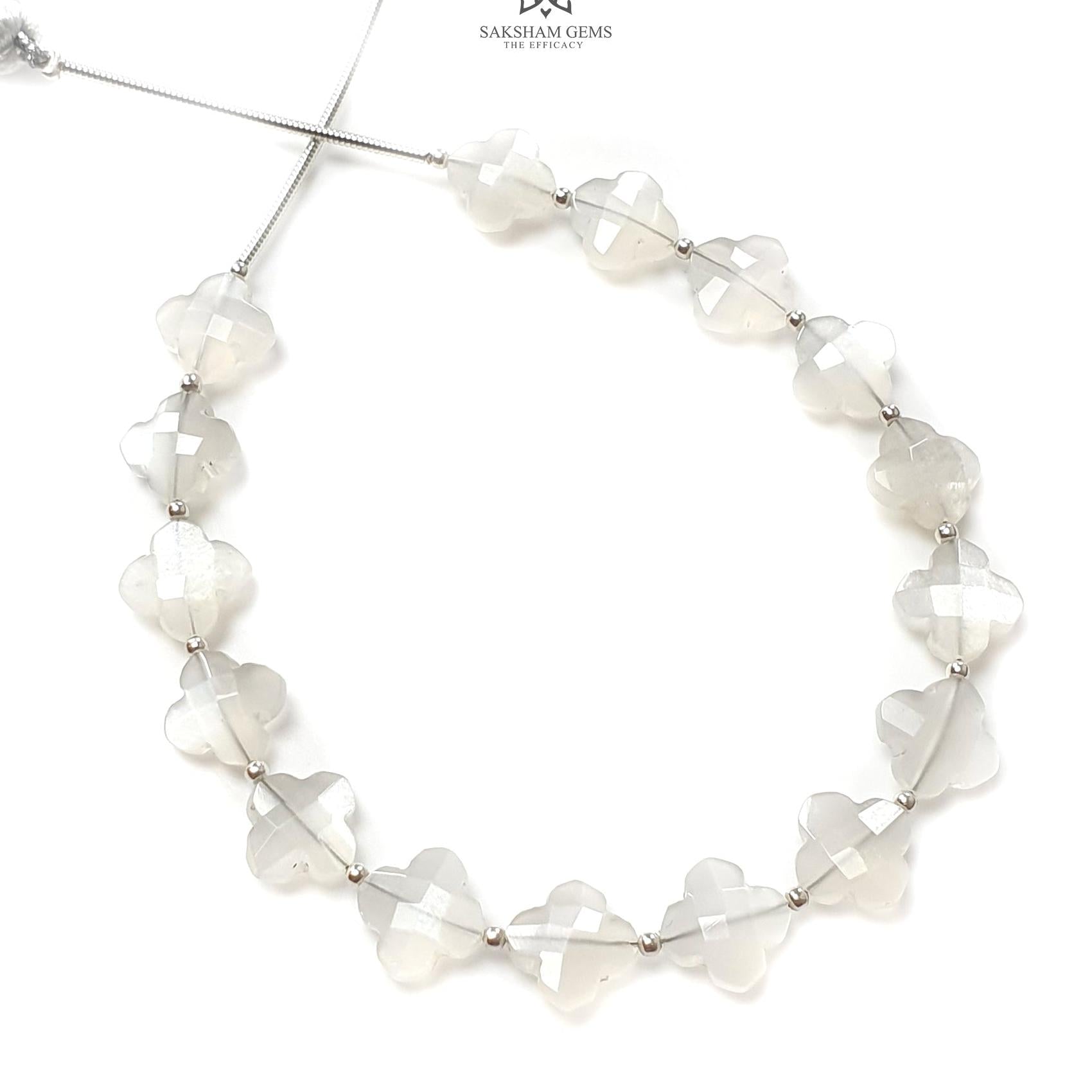 White Moonstone Faceted Loose Beads 32.30cts