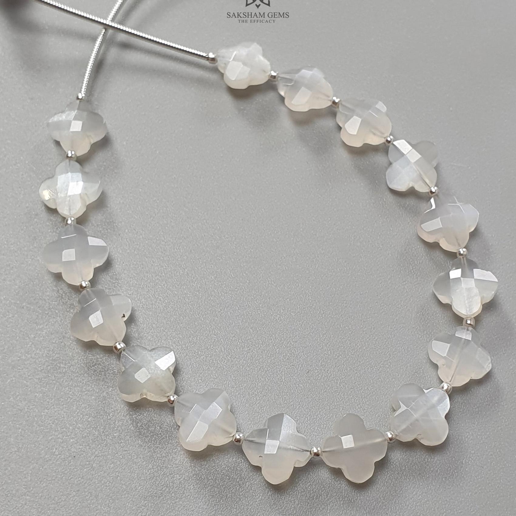 White Moonstone Faceted Loose Beads 36.60cts