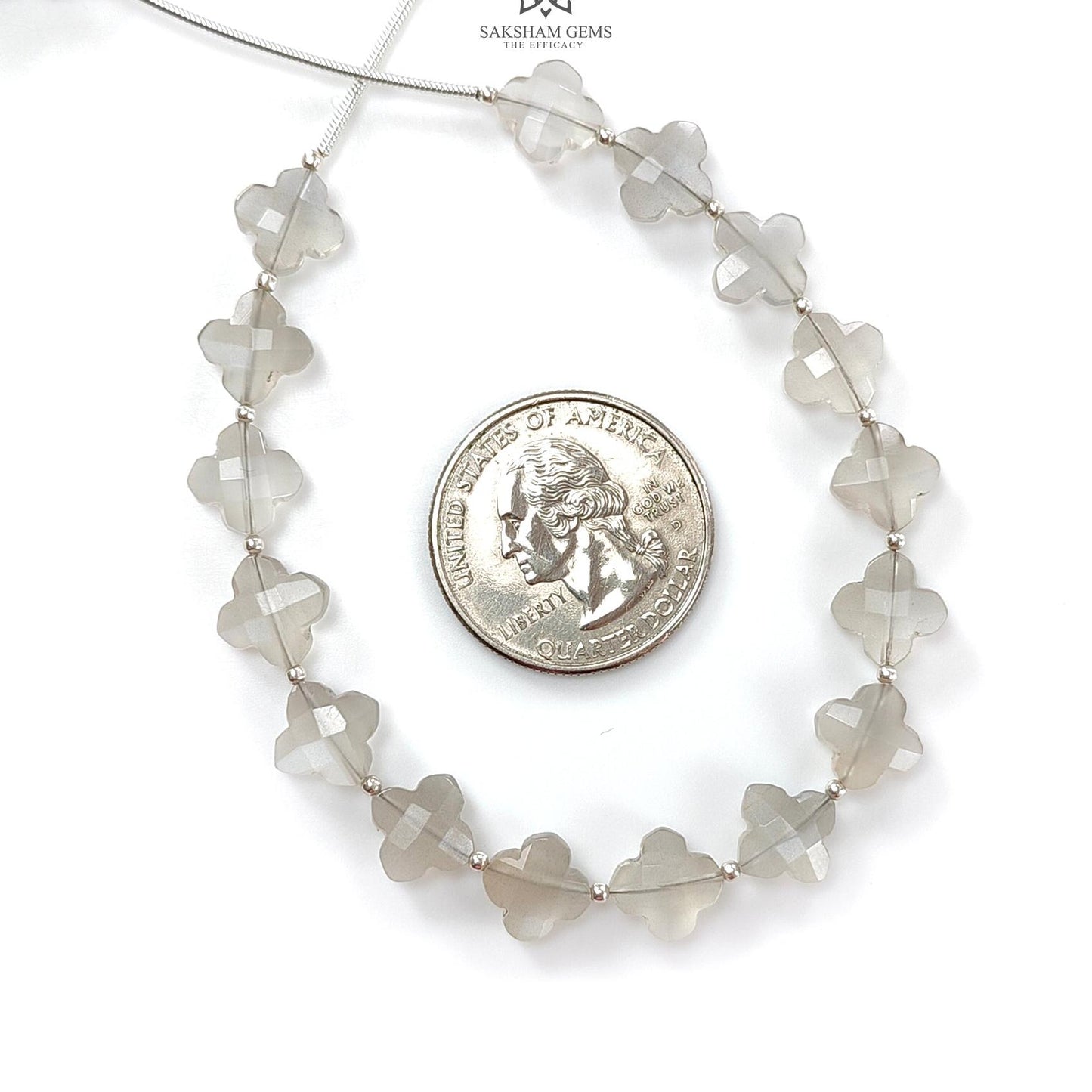 White Moonstone Faceted Loose Beads: 34.10cts Natural Moonstone Gemstone Fancy Both Side Checker Cut Beads For Jewelry 8mm 6.70"